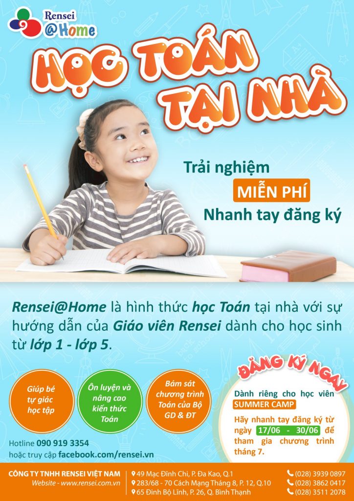 HỌC THỬ TOÁN TẠI NHÀ MIỄN PHÍ – NHANH TAY ĐĂNG KÝ